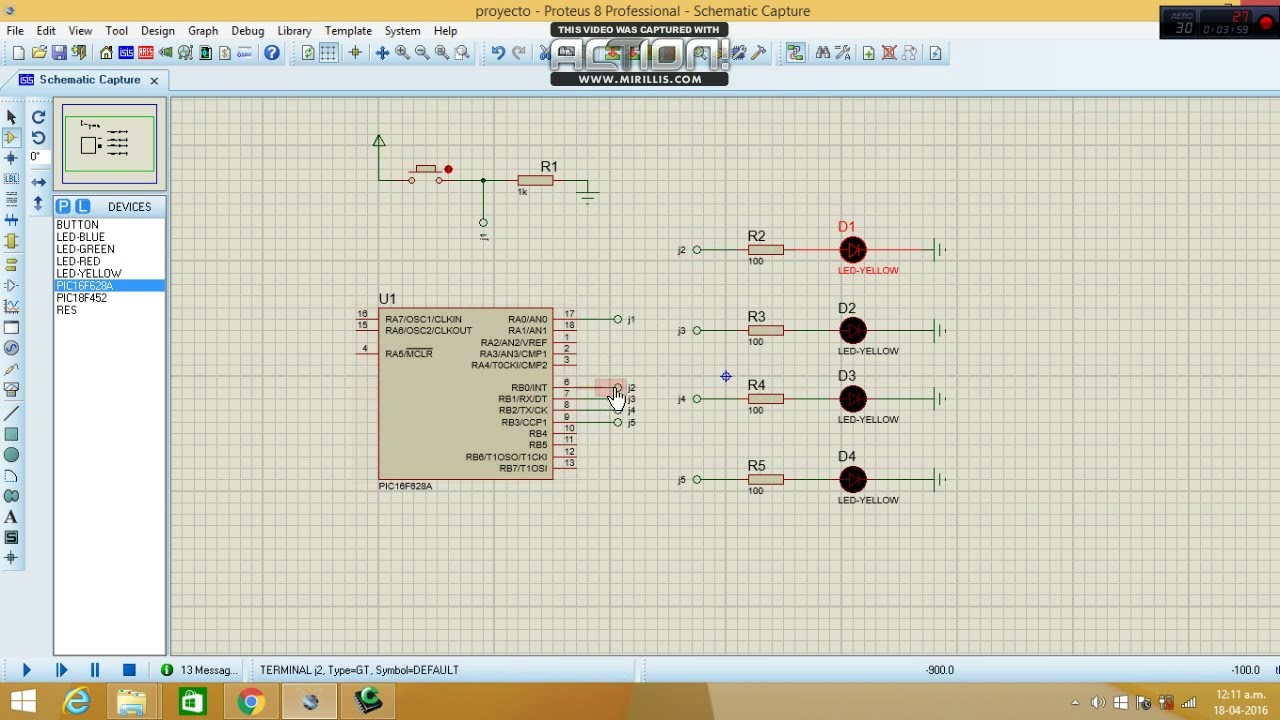 SECUENCIAS DE LEDS CON PULSADOR C COMPILER